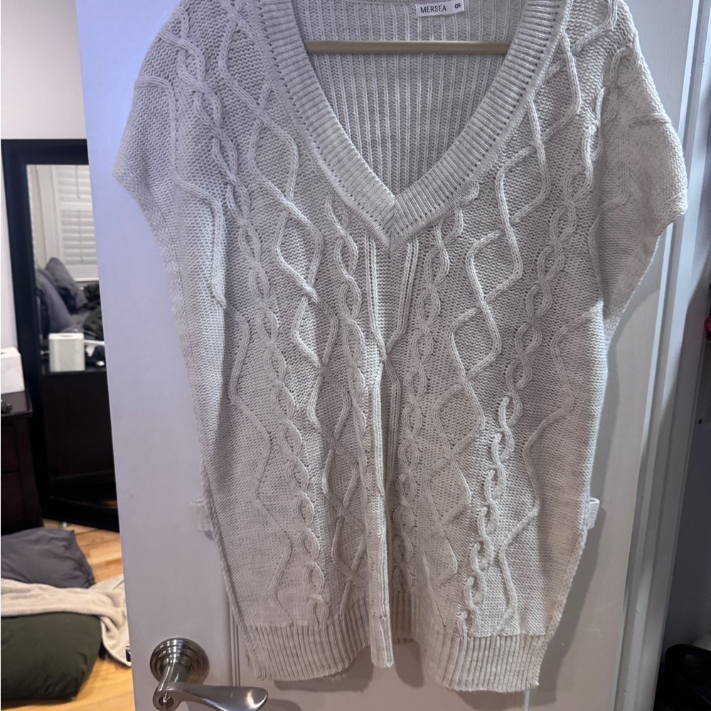 MERSEA Women's Cream Cable Knit Sweater